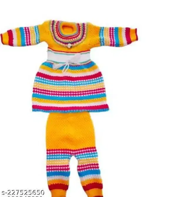 Woolen Sweater & Pant for Girls (Multicolor, 9-12 Months)