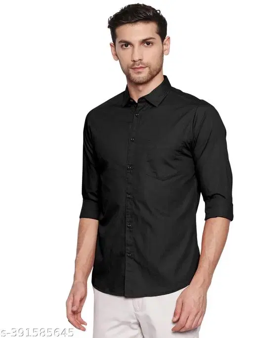 Spread Collar Kurta for Men (Black, XL)