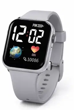 Digital LED Watch with Rubber Strap for Kids ,Grey