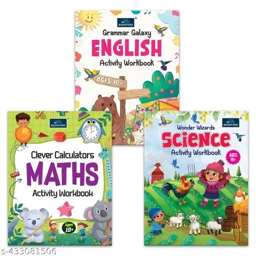 Grammar Galaxy English, Clever Calculators Maths, Wonder Wizards Science Activity Workbook, Set of 3
