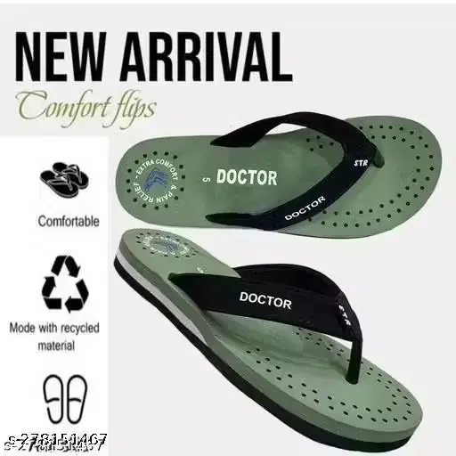PVC Slippers for Women (Green, 7)