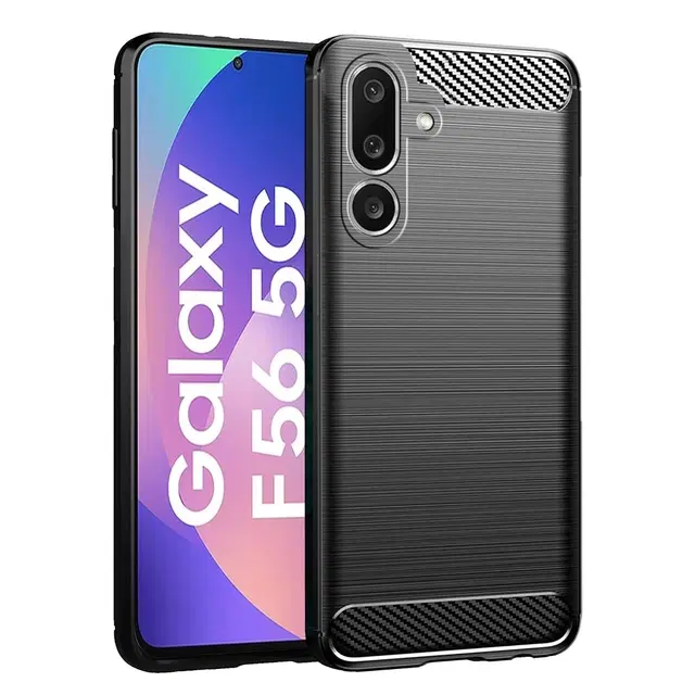 Rubber Back Cover For Samsung Galaxy M56 5G, Black
