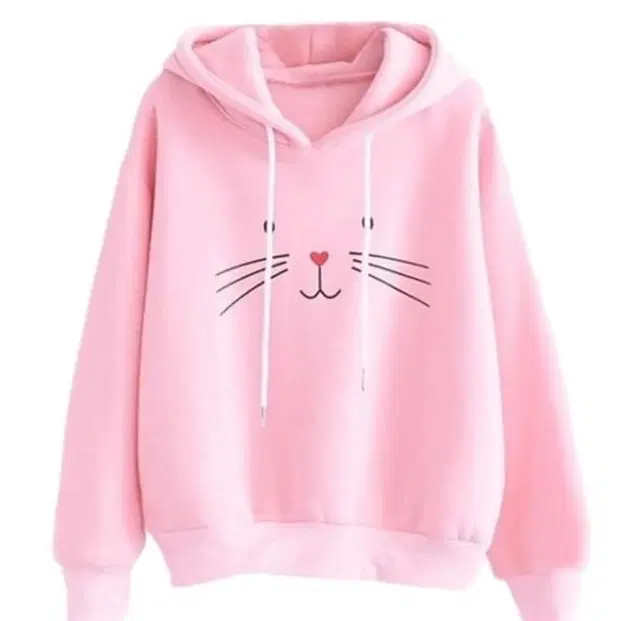 Light Fleece Printed Hoodie for Kids, Light Pink (2-4 Years)
