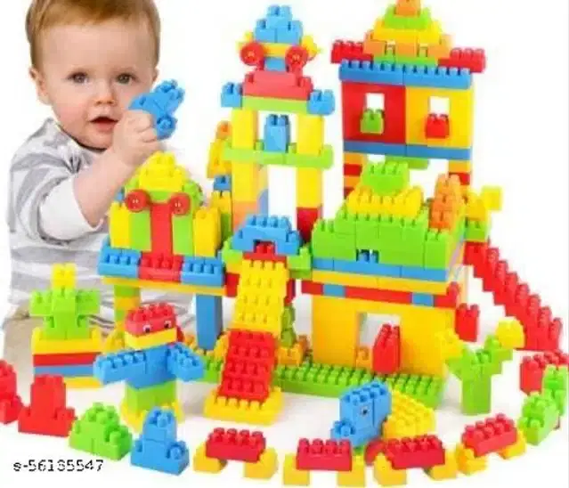 Plastic Kids Building Toys, Multicolor, Set of 1