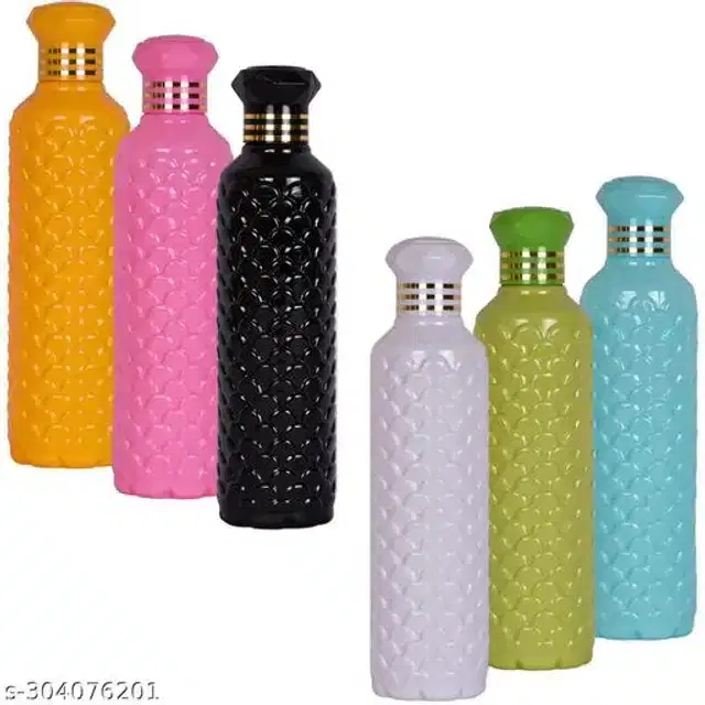 Water Bottle Set, Multicolor, 1000 ml, Pack of 6