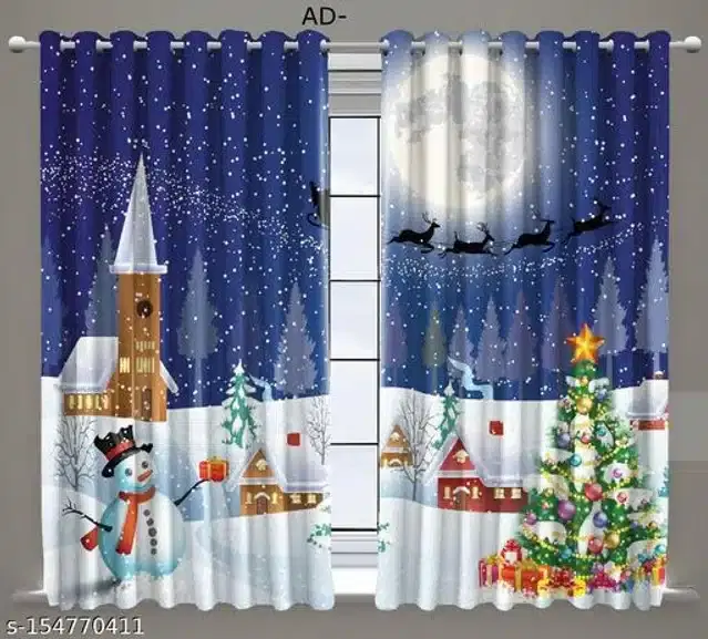 Curtains for Door, Multicolor, 5 Feet, Pack of 2