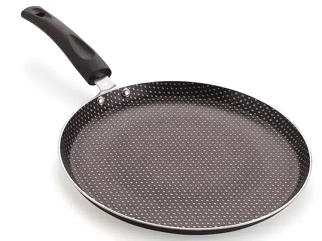 Aluminum Non Stick Tawa with Handle, Black, 26 cm