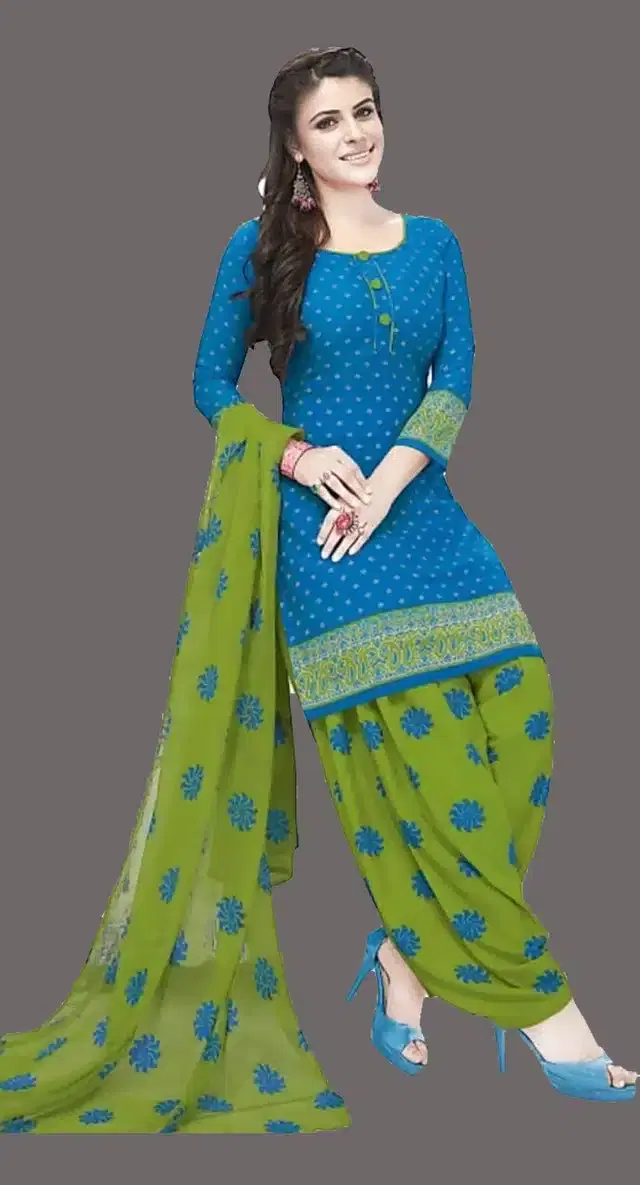 Unstitched Dress Material for Women & Girls (Blue)