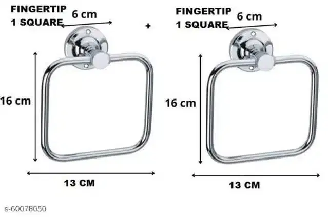 Stainless Steel Towel Holder, Silver, Pack of 2