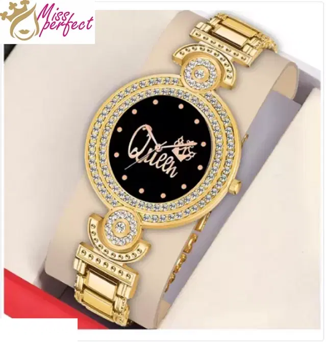 Analog Watch for Women & Girls (Gold)