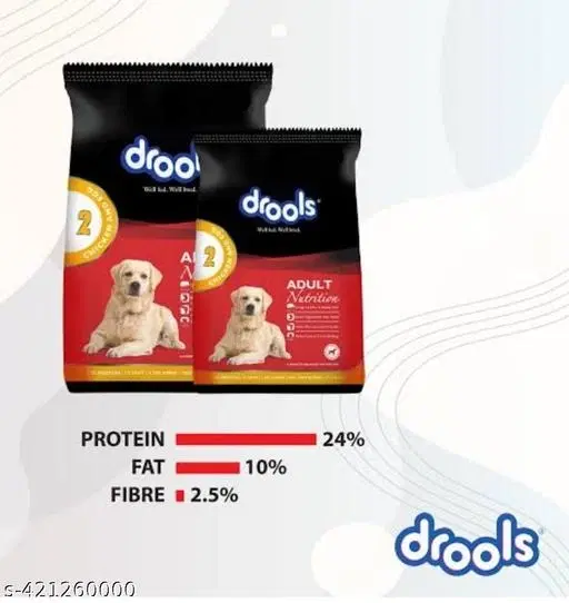 Drools Adult Dry Dog Food Chicken and Egg 400gm Pack of 2, Total 800gm Pack-100% complete nutrition for all breed.