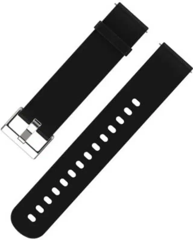 Silicone Watch Straps for Smartwatch, Black, 19 mm