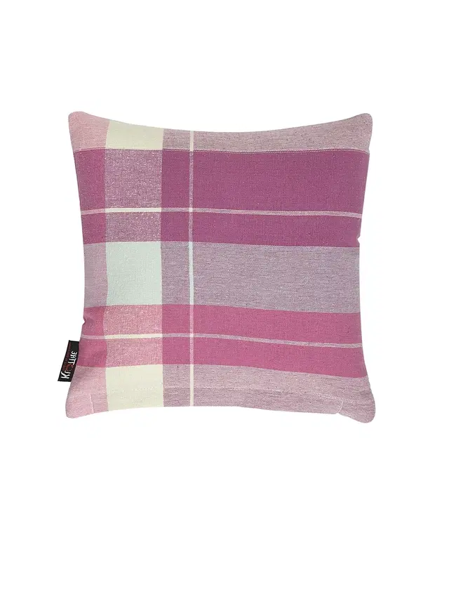 Cotton Cushion Cover, Dark Pink, 12x12 inches