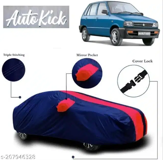 Taffeta Waterproof Car Cover for Maruti Suzuki 800, Multicolor