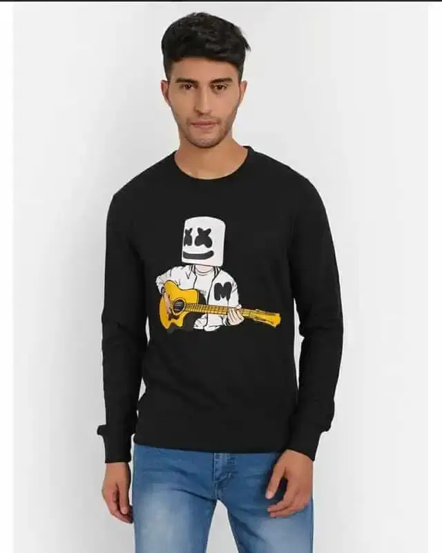 Tom Hiddle Marshmallow Sweat Shirt Solid (Black, M)