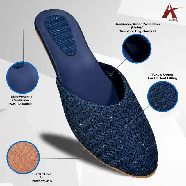 Mules for Women (Navy Blue, 3)