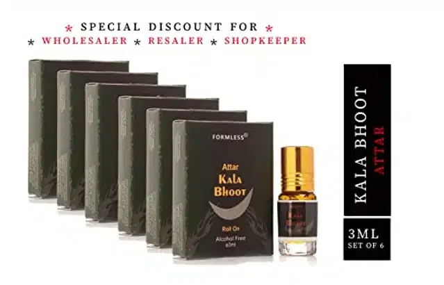 Formless Kala Bhoot Roll On Attar, Pack of 6, 3 ml