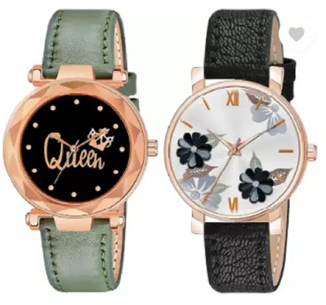 Analog Watch for Women, Pack of 2 (Multicolor)