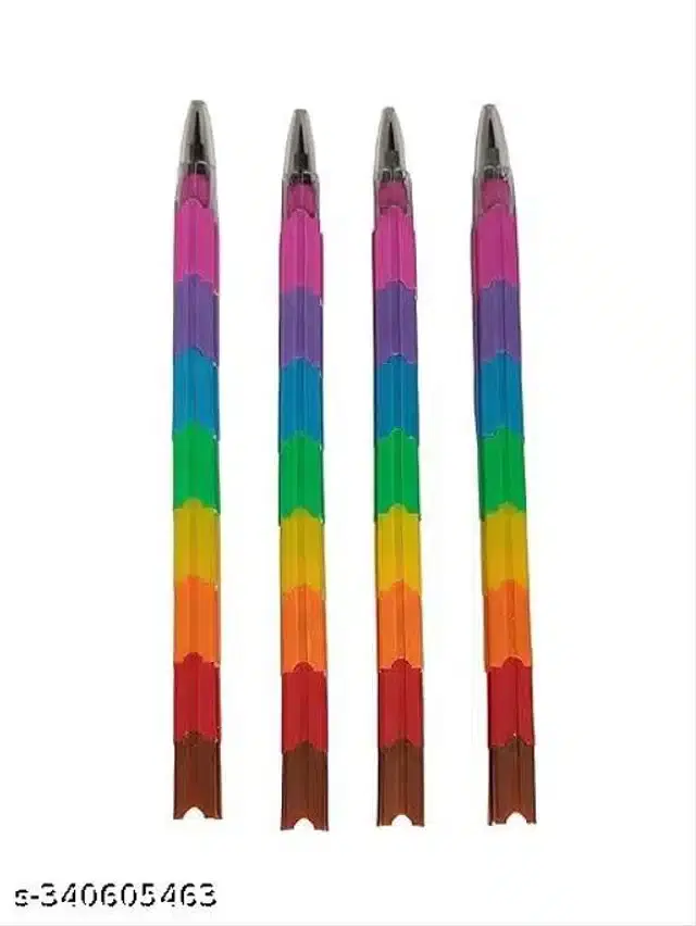 Block Writing Pencils, Multicolor, Pack of 4