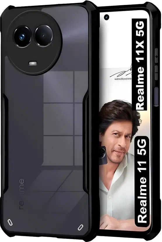 Back Cover for Realme 11 5G, Black, Dual Protection, Pack of: 1