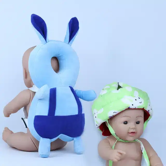 Infants Head & Back Safety Protector Pillow and Safety Helmet, Pack of 2 (Multicolor)