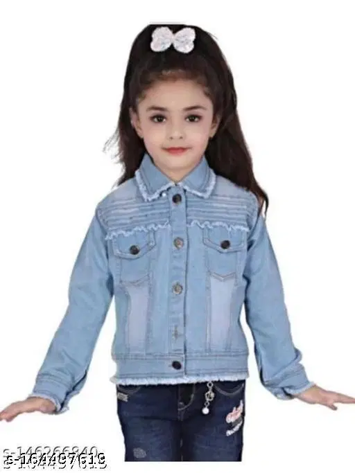 Denim Jacket for Girls (Blue, 11-12 Years)