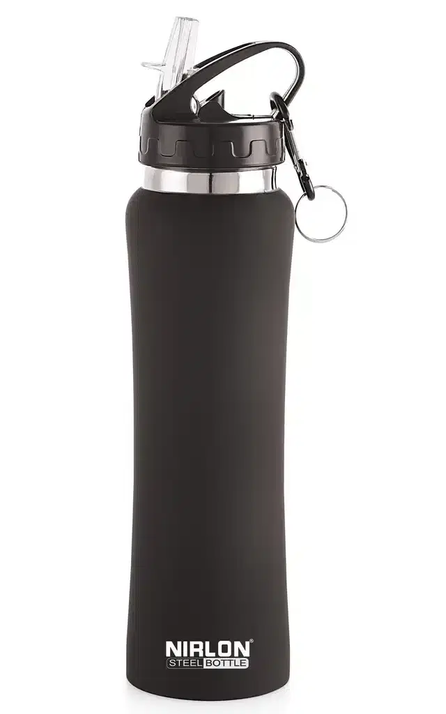 Stainless Steel Sipper Water Bottle, Black, 750 ml