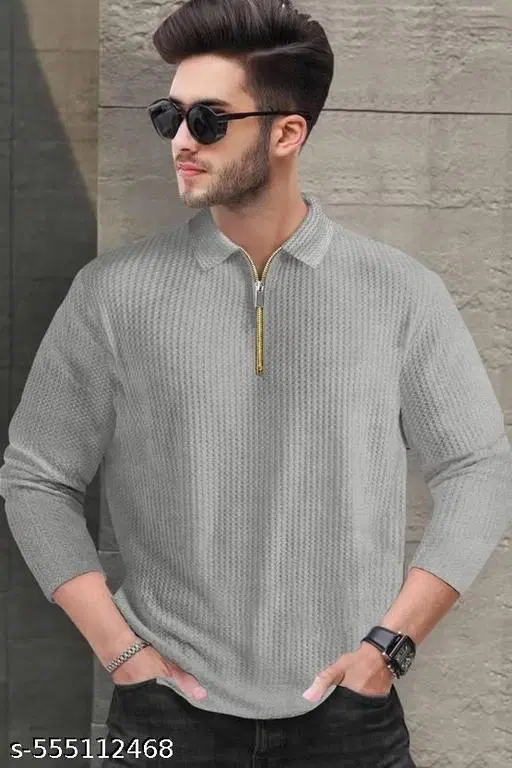 Cotton Blend T-shirt for Men, Grey (L)
