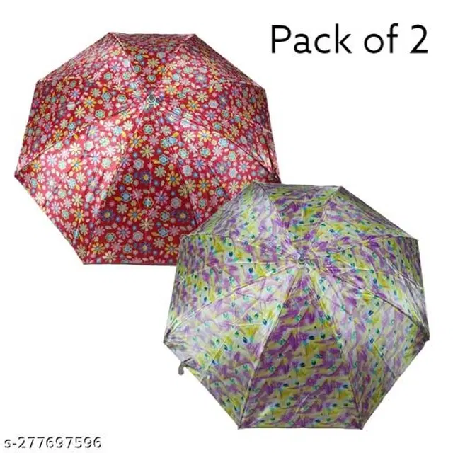 Polyester Foldable Umbrella, Assorted, Pack of 2