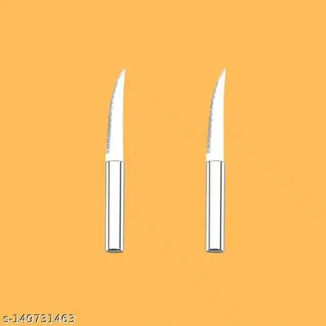 Stainless Steel Kitchen Knives, Silver, Pack of 2