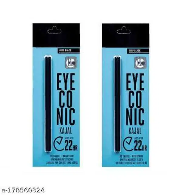 Premium Attractive Kajal, Pack of 2, Black, VE-34