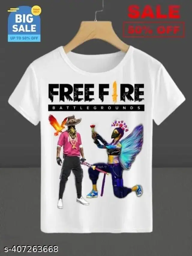 Polyester Round Neck T-Shirt for Boys (White, 3-4 Years)