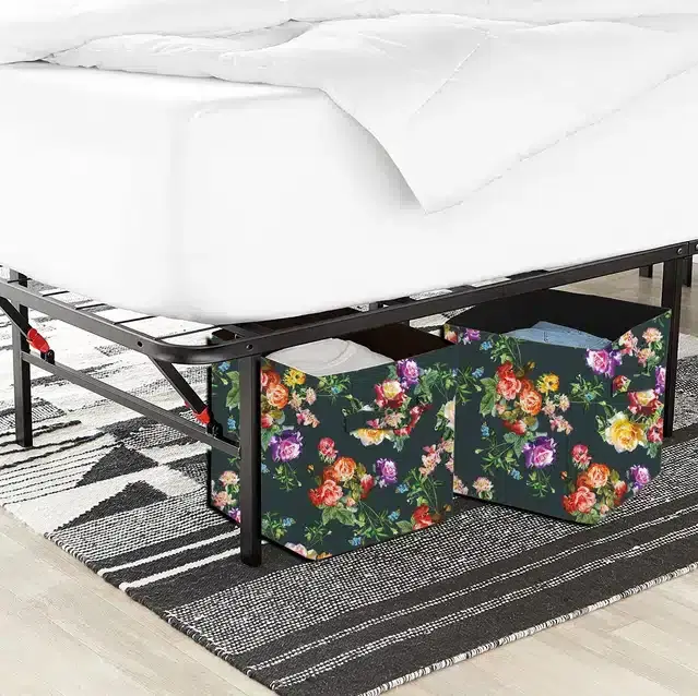 PVC Printed Multipurpose Storage Box, Multicolor, Pack of 2