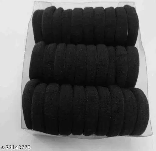 Rubber Hair Rubber Bands for Women, Pack of 30 (Black, 30)