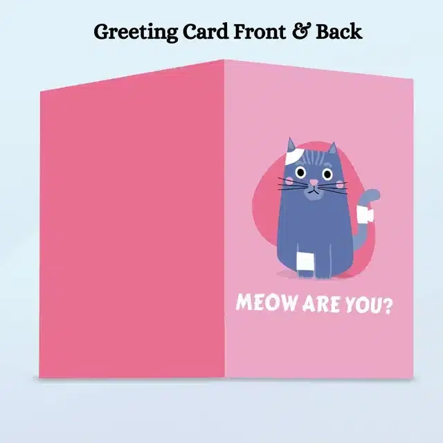 Get Well Soon Printed Card with Envelope, Multicolor, Set of 1