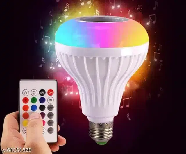 Remote Control Bluetooth Speaker cum LED Bulb, Multicolor