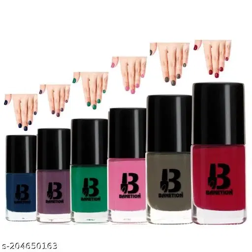 Banetion Matte Nail Polish, Multicolor, Pack of 6