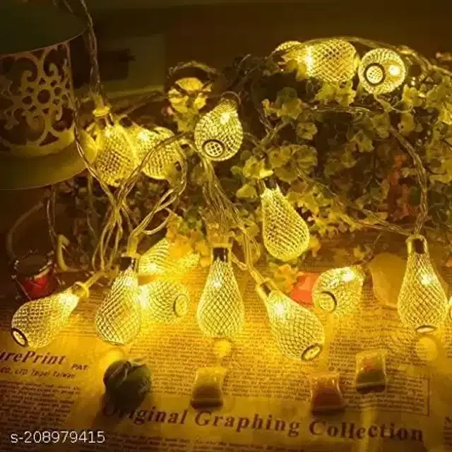 Indoor & Outdoor LED String Light for Festive Decoration, Gold
