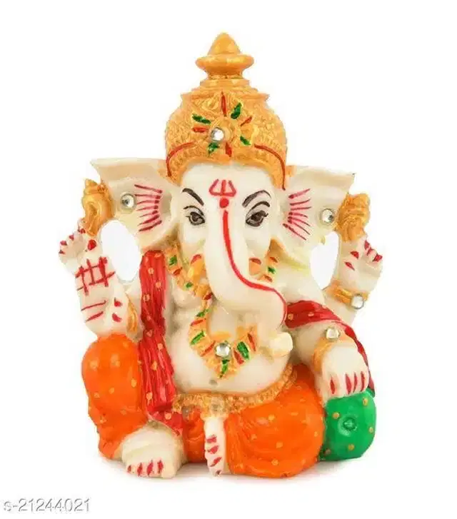 Poly Resin Ganesh Ji Idol, Multicolor