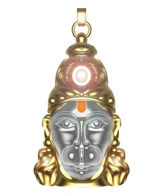 Brass Hanuman Idol Pendant, Pack Of 1 (BRD-003)