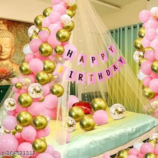 Birthday Party Decoration Kit, Multicolor, Set of 37