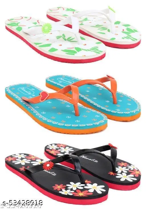 Slippers for Women, Multicolour, Pack of 3 (5)