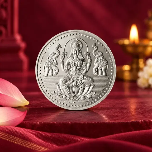 Unniyarcha 999 Pure Silver Goddess Lakshmi Puja Coin, 1 g
