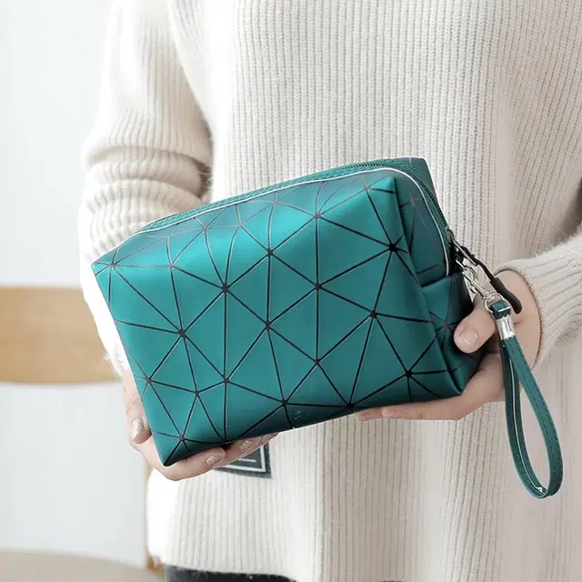 Canvas Portable Accessories & Cosmetics Storage Pouch, Green