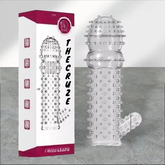 A R Silicone Crystal Dotted Condom for Men, Transparent