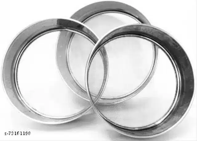 Stainless Steel Sieves, Silver, Pack of 3