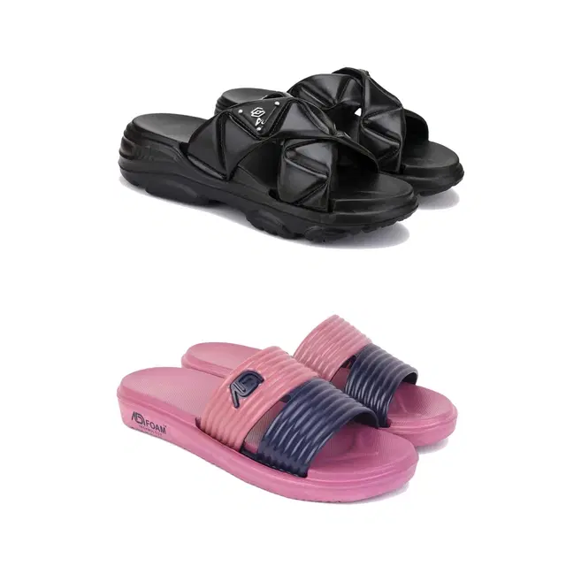 Sliders for Women, Set of 2 (Multicolor, 5)