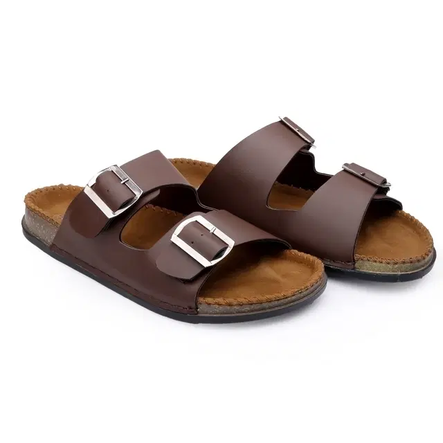 Slip-On Sandals for Men, Brown (7)
