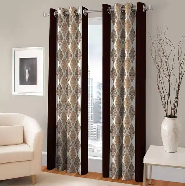 Window Curtains, Pack of 2, Coffee, 5 feet