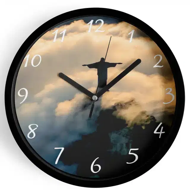 Plastic Jesus Printed Wall Clock, Multicolor, 10x10 Inches